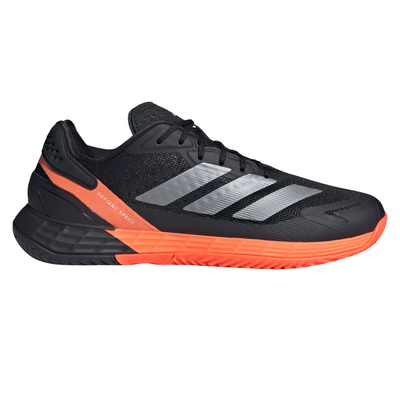 Adidas Mens Defiant Speed 2 Tennis Shoes - Core Black / Core Black / Lucid Orange