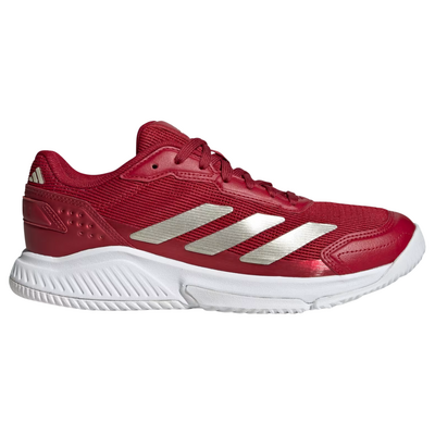 Adidas Womens Courtquick Padel Shoes - Team Victory Red / Ice Gold Metallic / Chalk White
