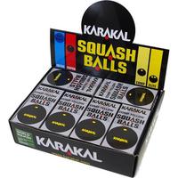 Karakal Single Yellow Dot Squash Balls - 1 Dozen
