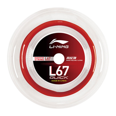 Li-Ning L67 Quick Badminton String 200m Reel - Fiery Red