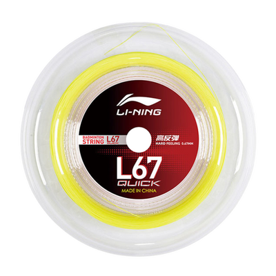 Li-Ning L67 Quick Badminton String 200m Reel - Neon Brilliant Yellow
