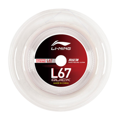 Li-Ning L67 Quick Badminton String 200m Reel - Milky White