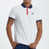Fila Mens BB1 Classic Vintage Polo - White/Fila Navy/Fila Red