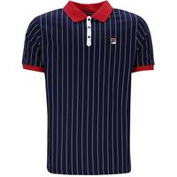 Fila Mens BB1 Classic Vintage Polo - Peacoat/Chinese Red