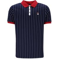 Fila Mens BB1 Classic Vintage Polo - Peacoat/Chinese Red