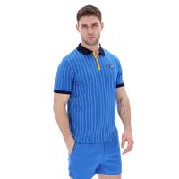 Fila Mens Classic Striped Polo - Strong Blue