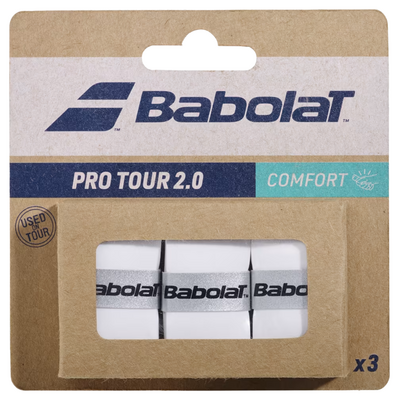 Babolat Pro Tour 2.0 Overgrips (Pack of 3) - White