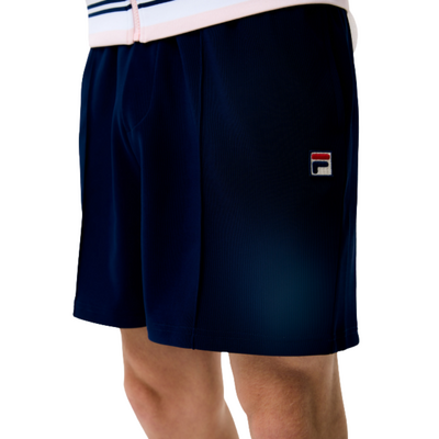 Fila Mens Pin Tuck Shorts- Fila Navy