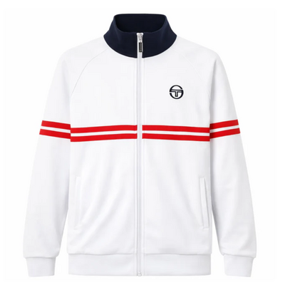 Sergio Tacchini Mens Dallas Track Top - White/Maritime Blue/Adrenaline Rush