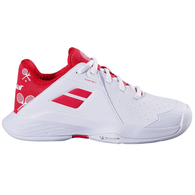 Babolat Kids Propulse Junior All Court Wimbledon Tennis Shoes - White/Red