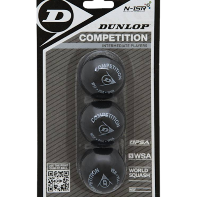 Dunlop Competition Squash Balls - (3 Ball Pack)