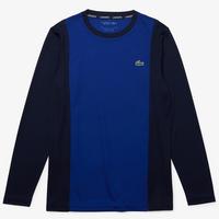 Lacoste Mens Sport Colourblock Long-Sleeve T-Shirt - Navy/White