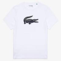 Lacoste Mens 3D Print T-Shirt - White/Navy Blue