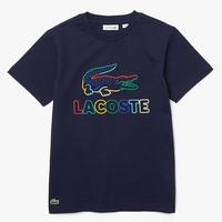 Lacoste Boys Crew Neck Print T-Shirt - Navy