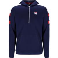 Fila Mens Heritage 1/4 Zip Hoodie - Navy Blue