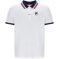 Fila Mens Heritage Short Sleeve Solid Polo - White