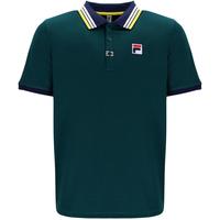 Fila Mens Heritage Short Sleeve Solid Polo - Teal