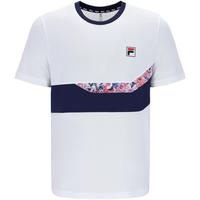 Fila Mens Solar Power Short Sleeved Speed Crew Top - White/Fila Navy