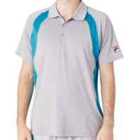 Fila Mens Fall Backspin Short Sleeve Tennis Polo - Silver Sconce