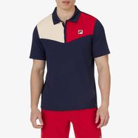 Fila Mens Pro Heritage Short Sleeve Tennis Polo - Navy/Red