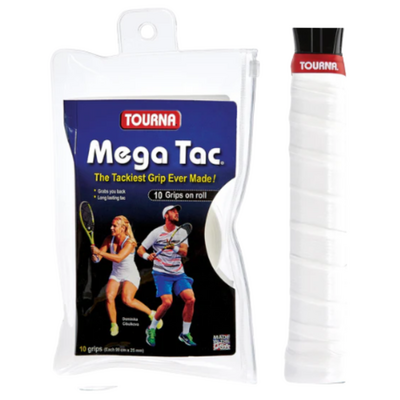 Tourna Mega Tac Overgrips (Pack of 10) - White