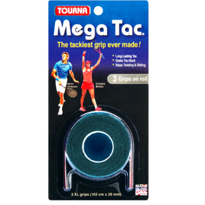 Tourna Mega Tac Overgrips (Pack of 3) - Black