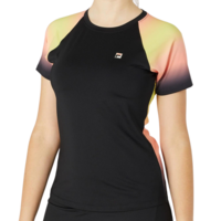 Fila Womens Backspin Short Sleeve T-Shirt - Black/Sunset
