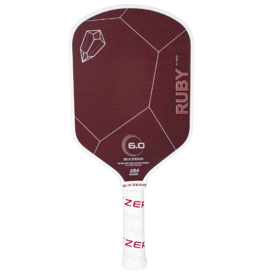 Six Zero Ruby 16mm Pickleball Paddle - White/Red