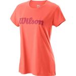 Wilson Womens Script Tech II Tee - Peach Echo