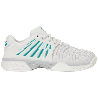 K-Swiss Womens Express Light 3 Tennis Shoes - Blanc De Blanc/Baltic/Glacier Grey