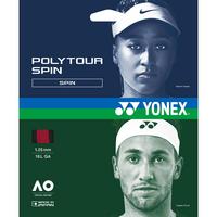 Yonex PolyTour Spin G Tennis String Set - Dark Red