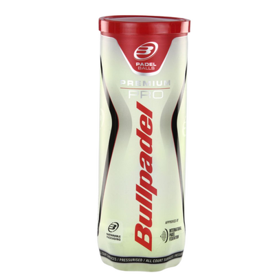 Bullpadel Premium Pro Padel Tennis Balls (3 Ball Can)