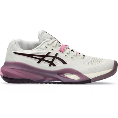 Asics Womens GEL-Resolution X Tennis Shoes - Soft Oat/Dark Aubergine