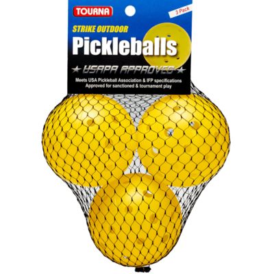 Tourna Strike Outdoor Pickleball Balls (3 Pack) - Optic Yellow